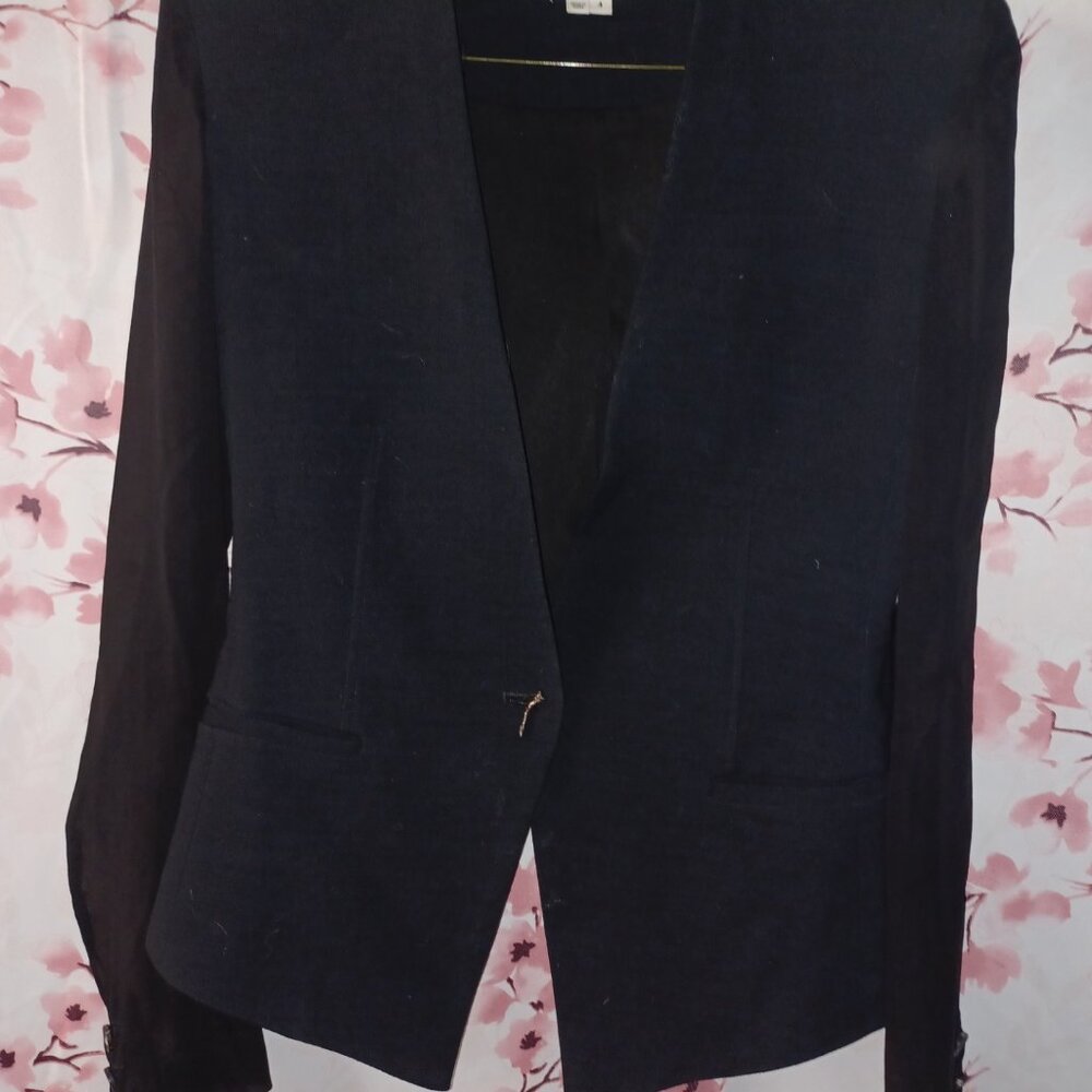 Helmut Lang Structured Collarless Blazer Black, S… - image 3